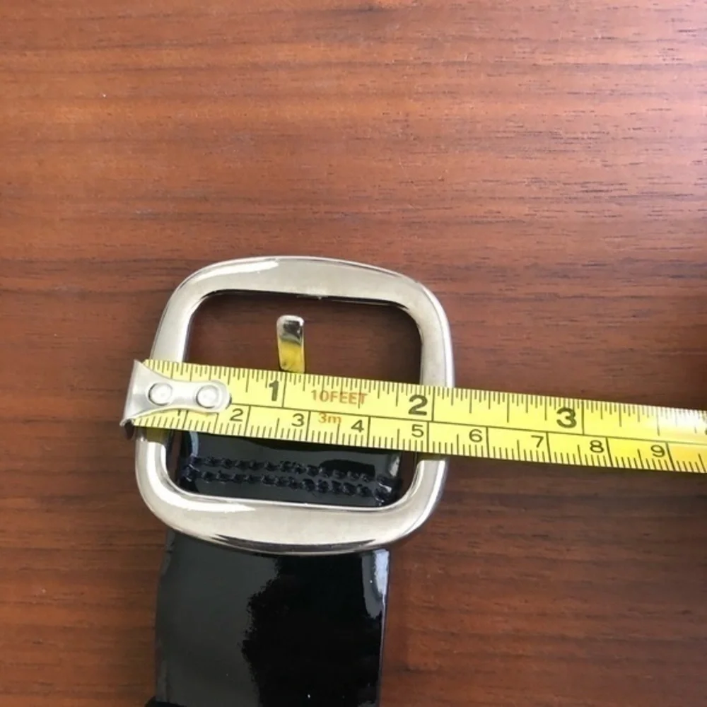 Dolce & Gabbana Mens Blk Patent Leather Belt Sz36